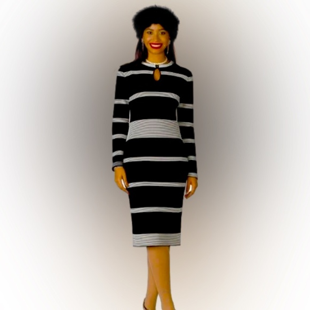 Black Poly Knit Dress